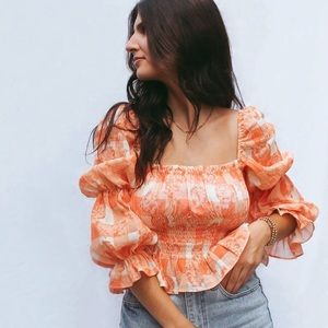 Olivaceous Gingham Blouse Top